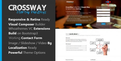 NULLED CrossWay v1.1.5 - Startup Landing Page Bootstrap WP Theme pic