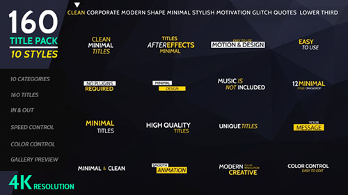 160 Titles Pack Different Styles - Project for After Effects (Videohive)