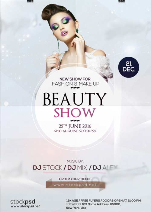 Beauty Show V2 Minimal PSD Flyer