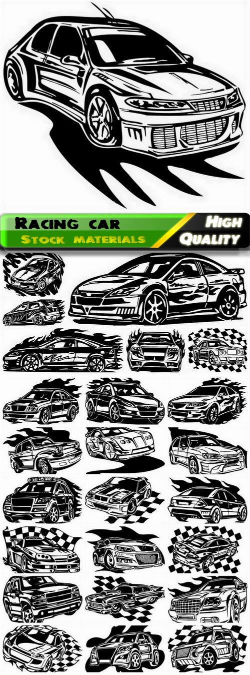 Sport transport and street racing car silhouettes - 25 Eps