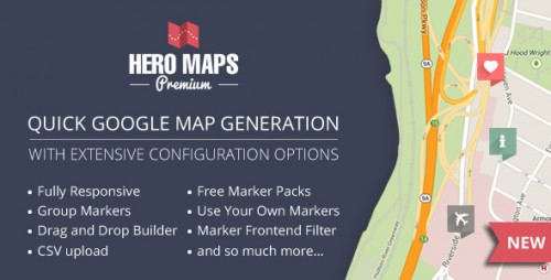 Download Nulled Hero Maps Premium v2.1.5 - Responsive Google Maps Plugin - WordPress product cover