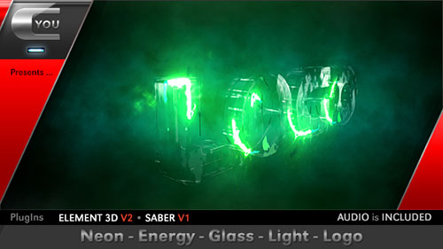 Neon Energy Glass Light Logo - Project for After Effects (Videohive)
