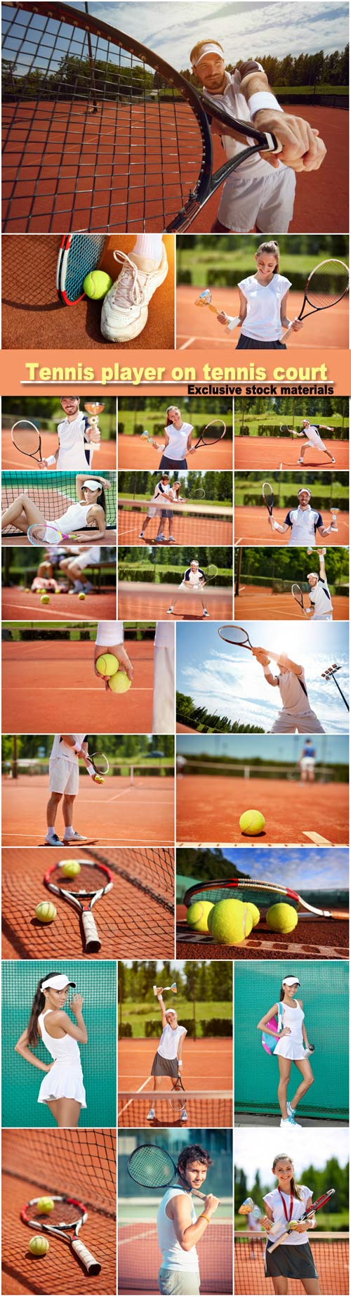 Tennis player on tennis court