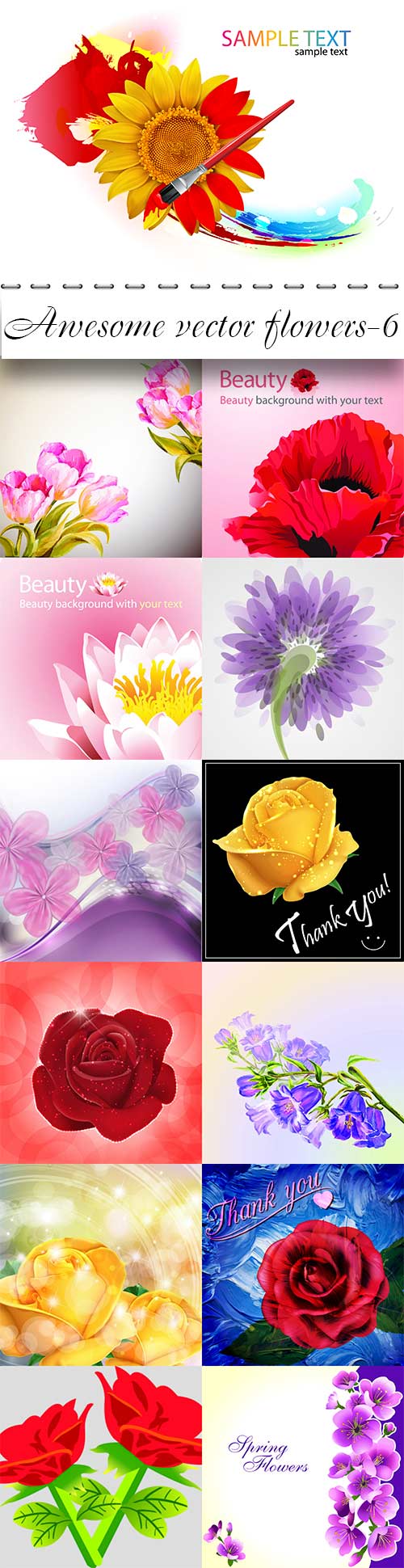 Awesome vector flowers-6