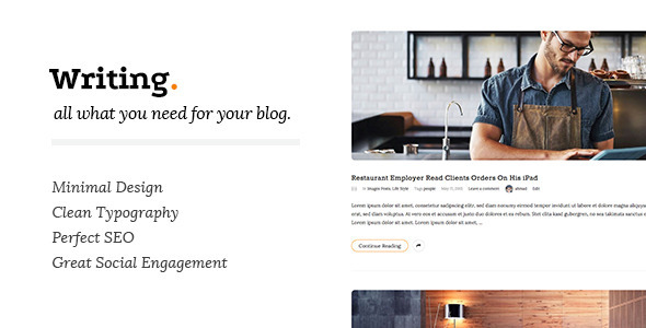 Writing v3.0.5 - Clean & Minimal Blog WordPress Theme