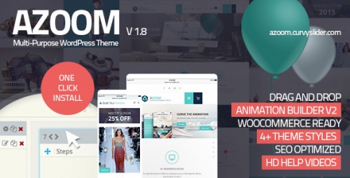 NULLED Azoom v1.8 - Multi-Purpose Theme with Animation Builder graphic