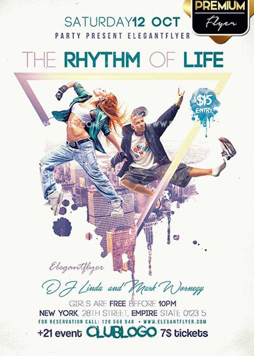 The Rhythm Of Life V1 Flyer PSD Template + Facebook Cover