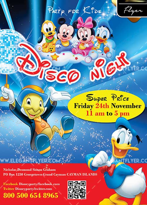 Disney V5 Flyer PSD Template + Facebook Cover