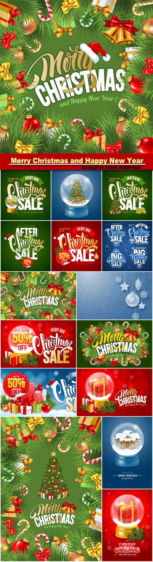 Christmas greeting card, sale design template