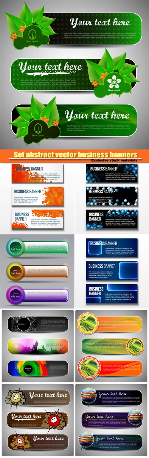 Set abstract vector business banners