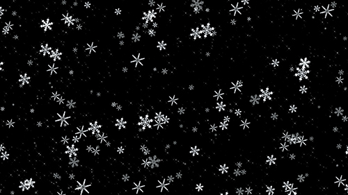 Flying snowflakes and stars