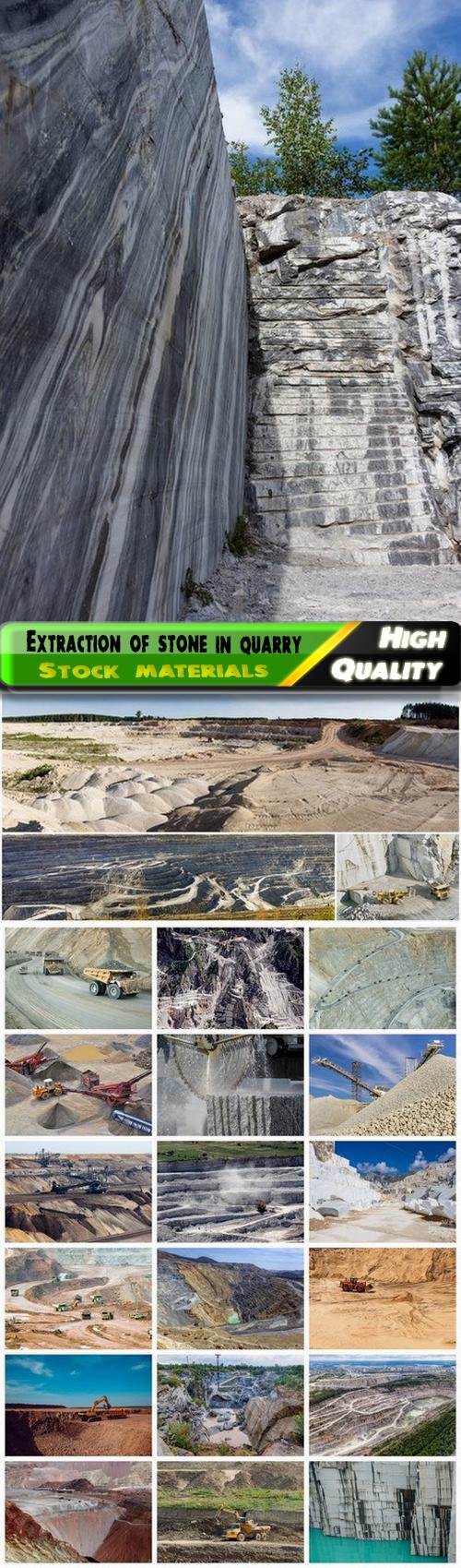 Extraction of stone in quarry and mining machinery 25 HQ Jpg