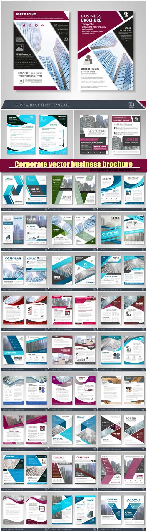 Corporate vector business brochure, flyer design layout