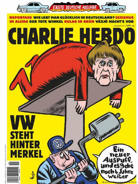 Вышел первый немецкий выпуск Charlie Hebdo с Меркель на обложке