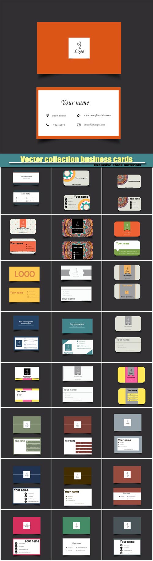 Vector collection business cards