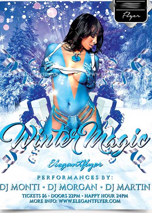 Winter Magic Flyer PSD V8 Template + Facebook Cover