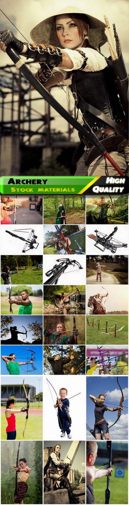 Man and woman shoot from a bow and archery sport 25 HQ Jpg