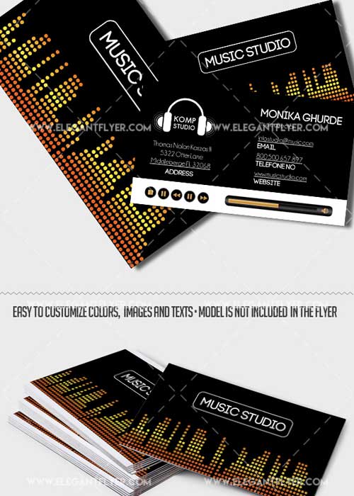 Music Production Premium Business card PSD V1 Template