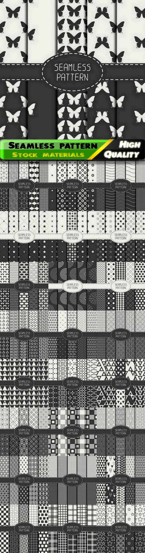 Black and white seamless pattern for wallpaper or textile design 25 Eps